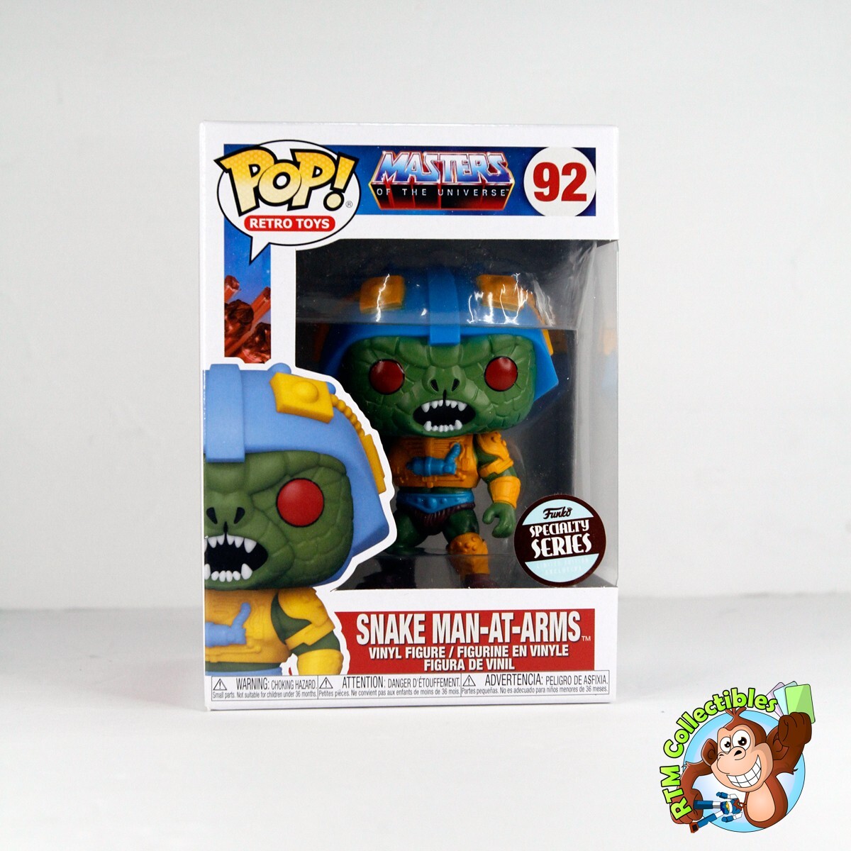 FUNKO POP Snake Man At Arms 92 MOTU Retro Toy Specialty Series