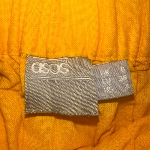 ASOS Ruffled Midi Skirt Golden Yellow Woman's Size 4 Cotton Spring Summer Beach - Picture 3 of 7