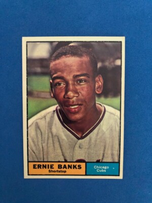 1961 TOPPS #350 ERNIE BANKS EX-MT (Min-size)  ! SET BREAK NICE ! **SMS CARDS**