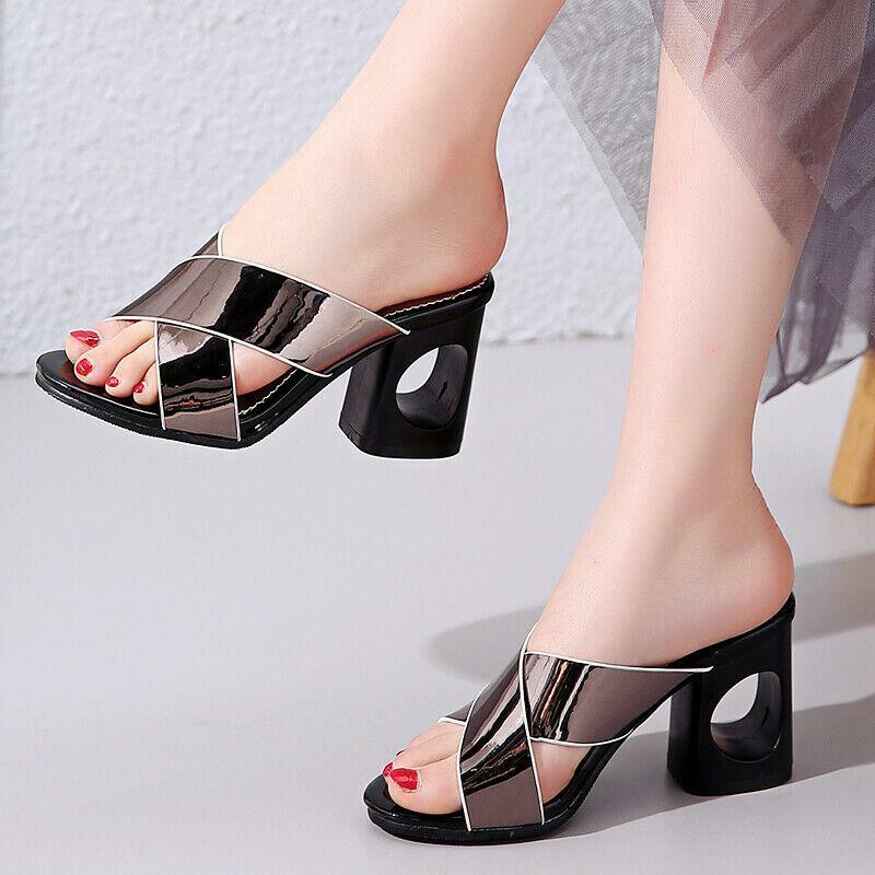 PANTOFOLA D’ORO Sandali taglie forti ciabatte donna moda slingbacks scarpe tacco a blocco festa