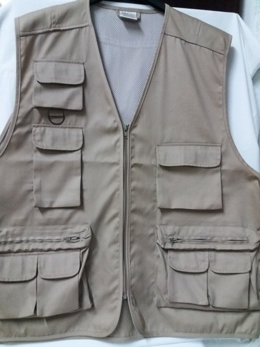 gilet da lavoro uomo multitasche smanicato beige caccia pesca con cerniera  sport | eBay