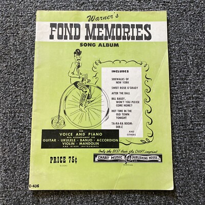 Warner's Fond Memories Song Album C-436 1953 38 Songs