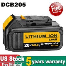 Pack For DeWalt 20V 20 Volt Max XR 5.0AH Lithium Ion Battery DCB206-2 DCB205-2