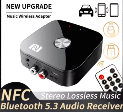 MARKENLOS NFC Bluetooth 5.3 Empfänger 3.5mm AUX Cinch Buchse Hifi Wireless Audio Adapter