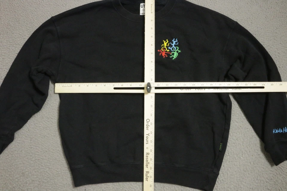 Suéter Keith Haring x Uniqlo Cuello Redondo Mujer Grande Negro Sudadera Foto 3 de 4