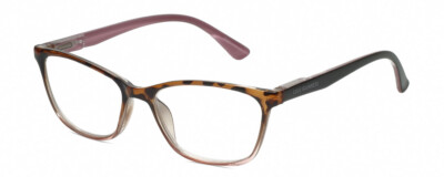 Lulu Guinness LR84 Cat Eye Reading Glasses in Tortoise Havana Pink Crystal 53 mm