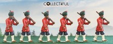 LEAD SOLDIER SET X6 - INDIAN INFANTRY - GREEN /RED - DELHI BRITAINS SIZE L133