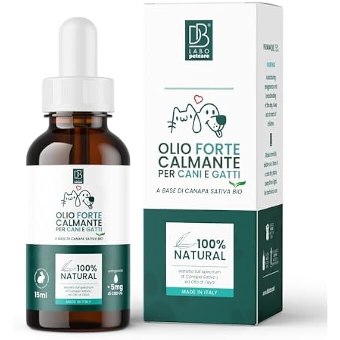 Calmante per Cani e Gatti DB Labo Olio di Canap Tranquillante per Cani Natural