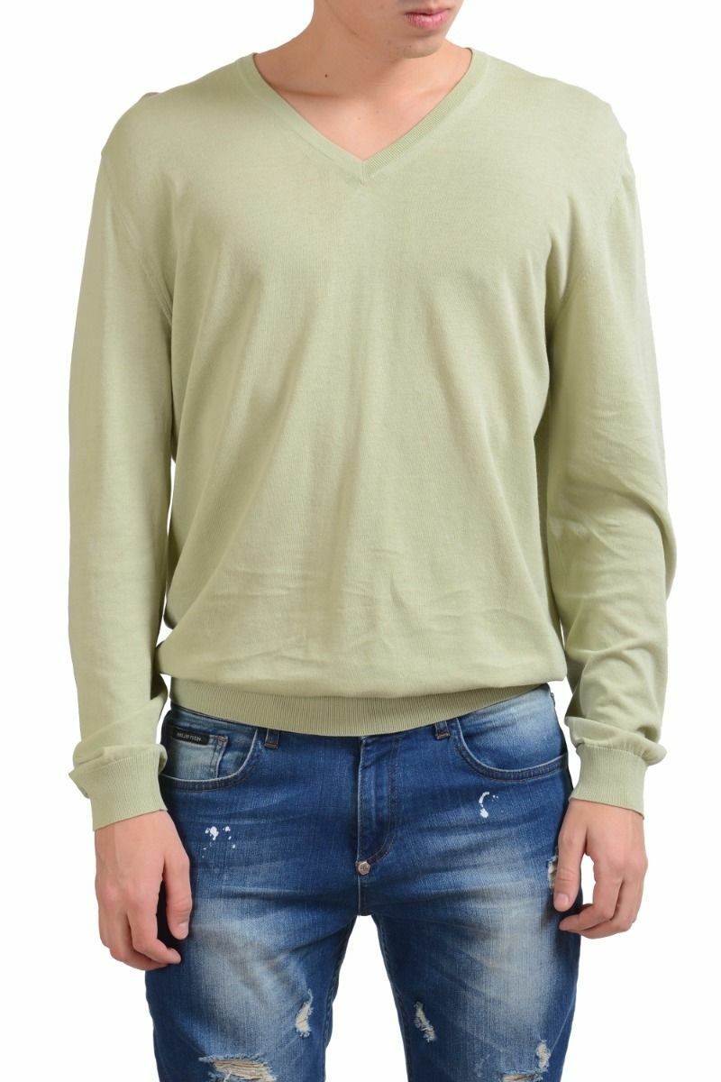 Мужской светло-зеленый свитер с V-образным вырезом Malo Размер XL 2XL 20690₽