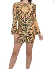 ZARA Women’s Long Sleeve Printed Multicolor Boho Mini Dress- Size XS - NWT