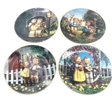 M.J. Hummel Little Companions Collector Plates Set Of 4 "Apple Tree Boy & Girl