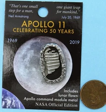 PIN flown metal NASA Apollo 11 footprint 50th Anniversary moon landing boot 
