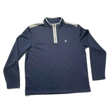 IZOD Golf 1/4 Zip Pullover Sweatshirt Breathable Long Sleeve Blue Gray L NWOT