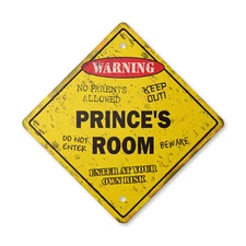 Prince's Room Vintage Crossing Sign Xing Plastic Rustic kids bedroom children's