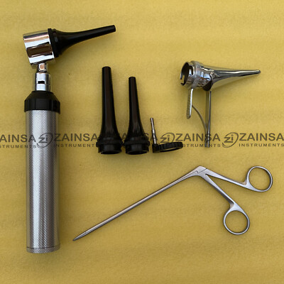 Veterinary Operating Otoscope With Nasal Speculum Aligator Forceps Set, Otoscope