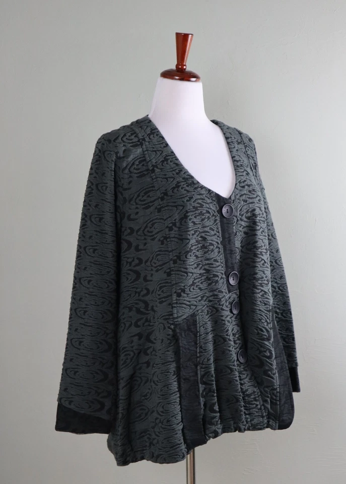 KEKOO дизайн $109 текстурированный эластичной вентилируемый повседневный куртка верхний размер 2 США 14 / 16 - Изображение 2 из 4