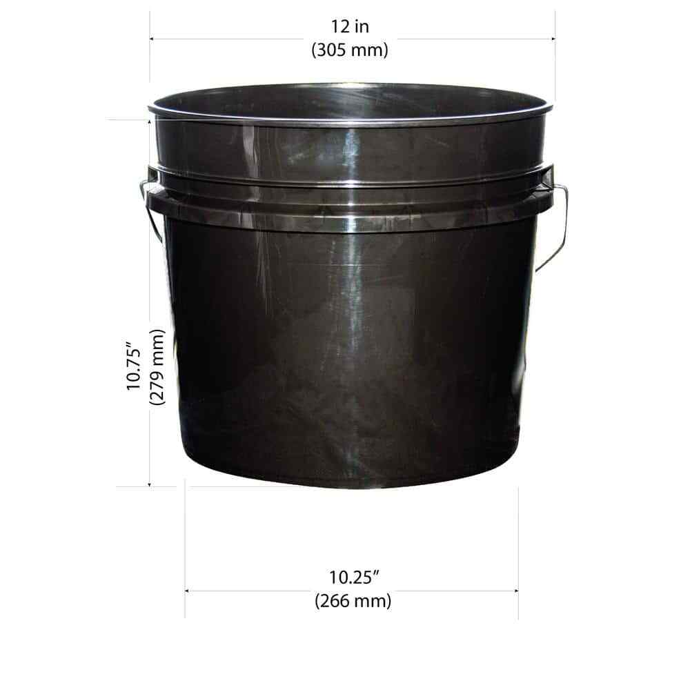 3.5 Gallon Plastic Bucket Heavy Duty Black Paint Pail Storage Buckets ...