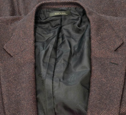 Brioni Burgandy/Black 100% Cashmere Single Breast 2 Button Blazer Jacket 48 R - Picture 6 of 10