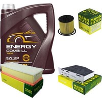 MANN-FILTER Inspektionspaket 5L Mannol Energy Combi Ll 5W-30 FüR Vw Touran 1.4