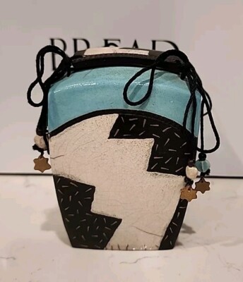 Beverly Saito Contemporary Studio Asian-inspired Covered Tea Jar in Enameled...