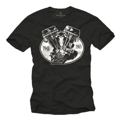 Custom Biker Men's Panhead Chopper Motor T-Shirt - Men's Motorcycle Shirt