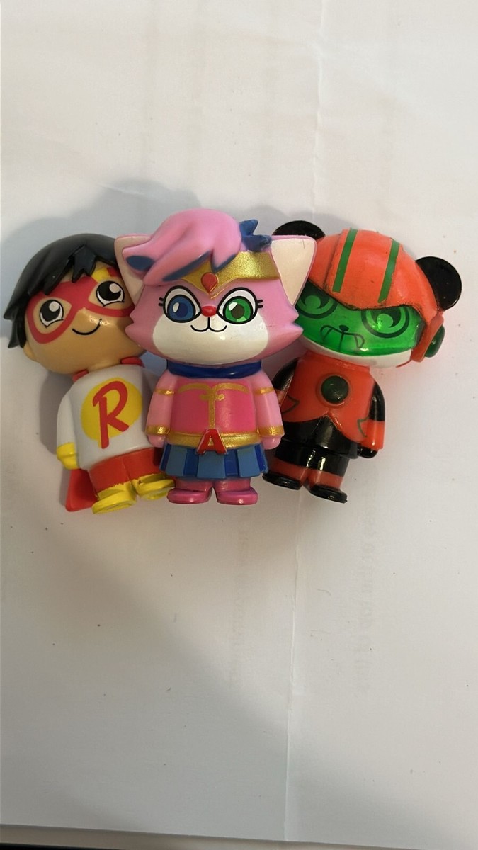 Ryan's World Toy Figures Bundle Combo Panda Alpha Lexa Pink Cat
