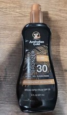 Australian Gold Instant Bronzer SPF 30 8 oz. Spray Gel Sunscreen, Exp. 10/2026