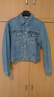Jeansjacke von Flashlights in blau, kurz, mit Kragen, Größe 40 (L)