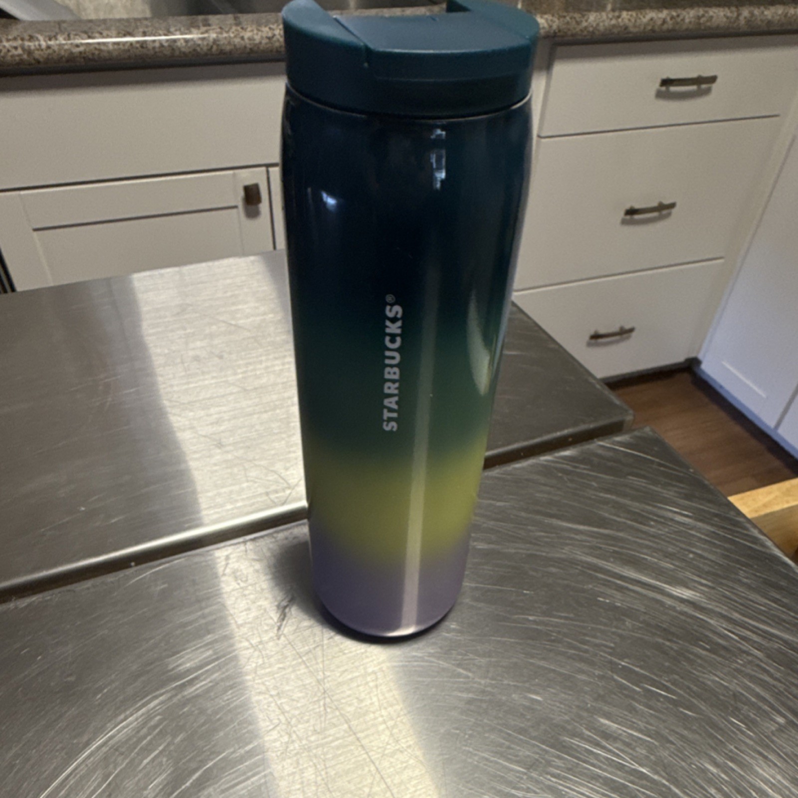 Starbucks Gradient Stainless Steel Travel Mug 16oz BPA-Free Blue Green Purple