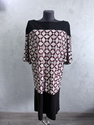 Balenciaga Paris Mosaique Print Dress Top Black Multicolour Size 38 France Rayon