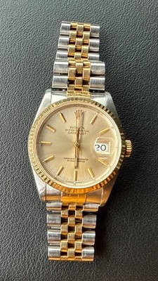 Rolex Date Just 16233 36mm Two-Tone 18ct Gold Watch 1990