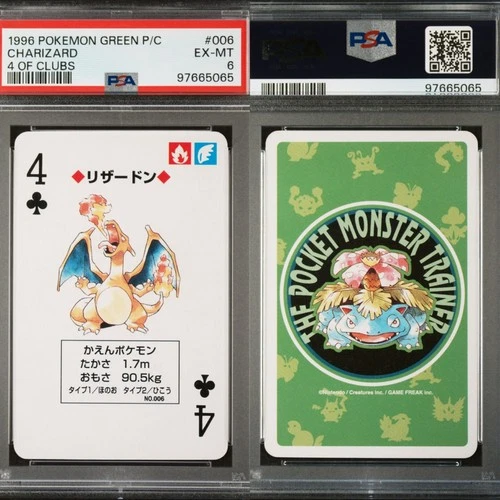 🔥 PSA 6 EX-MT CHARIZARD 4 OF CLUBS | POKEMON GREEN POKER CARDS #006🔥
