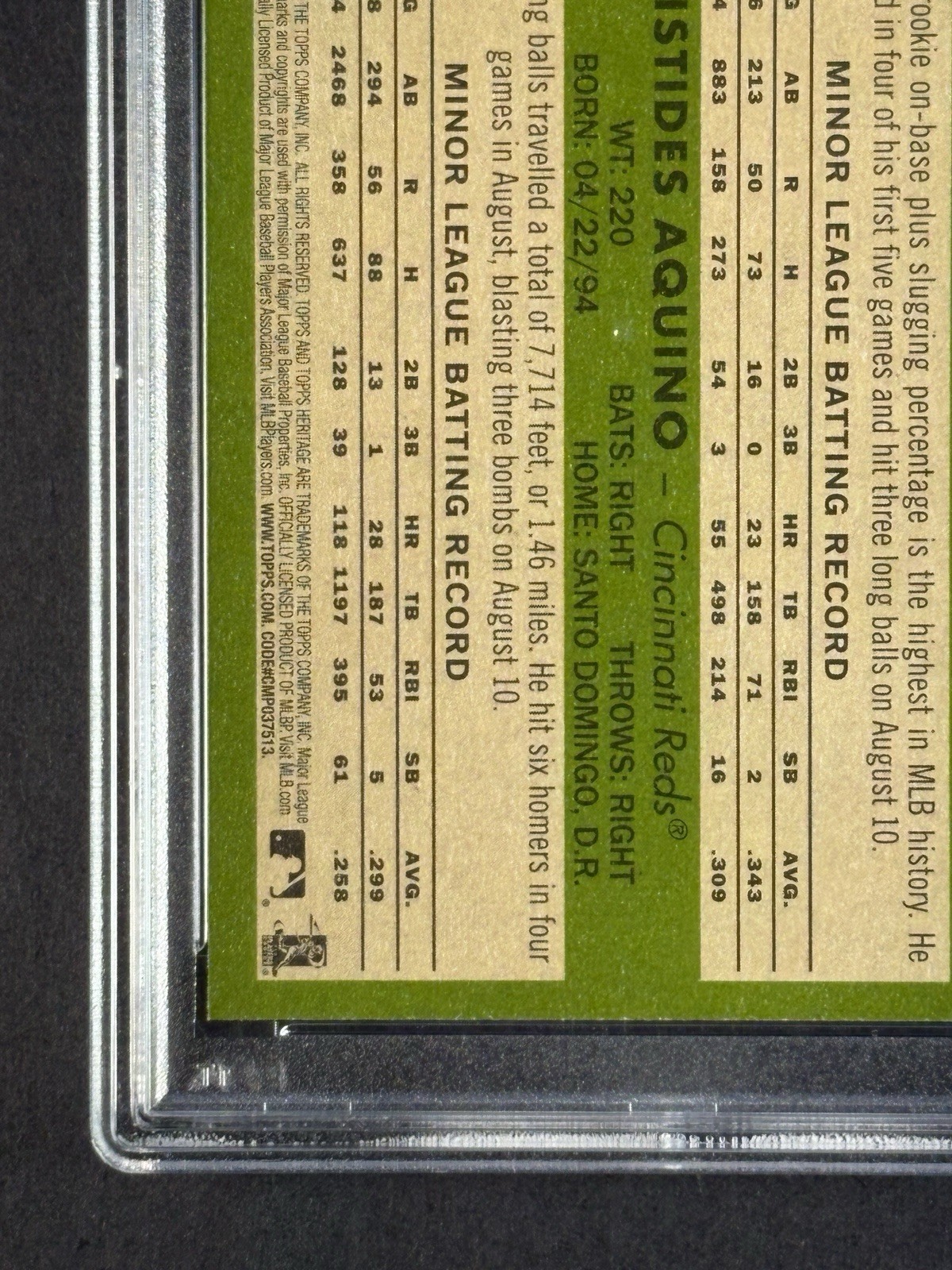 Yordan Alvarez 2020 Topps Heritage Rookie #54 PSA 10 Gem Mint Astros view 10