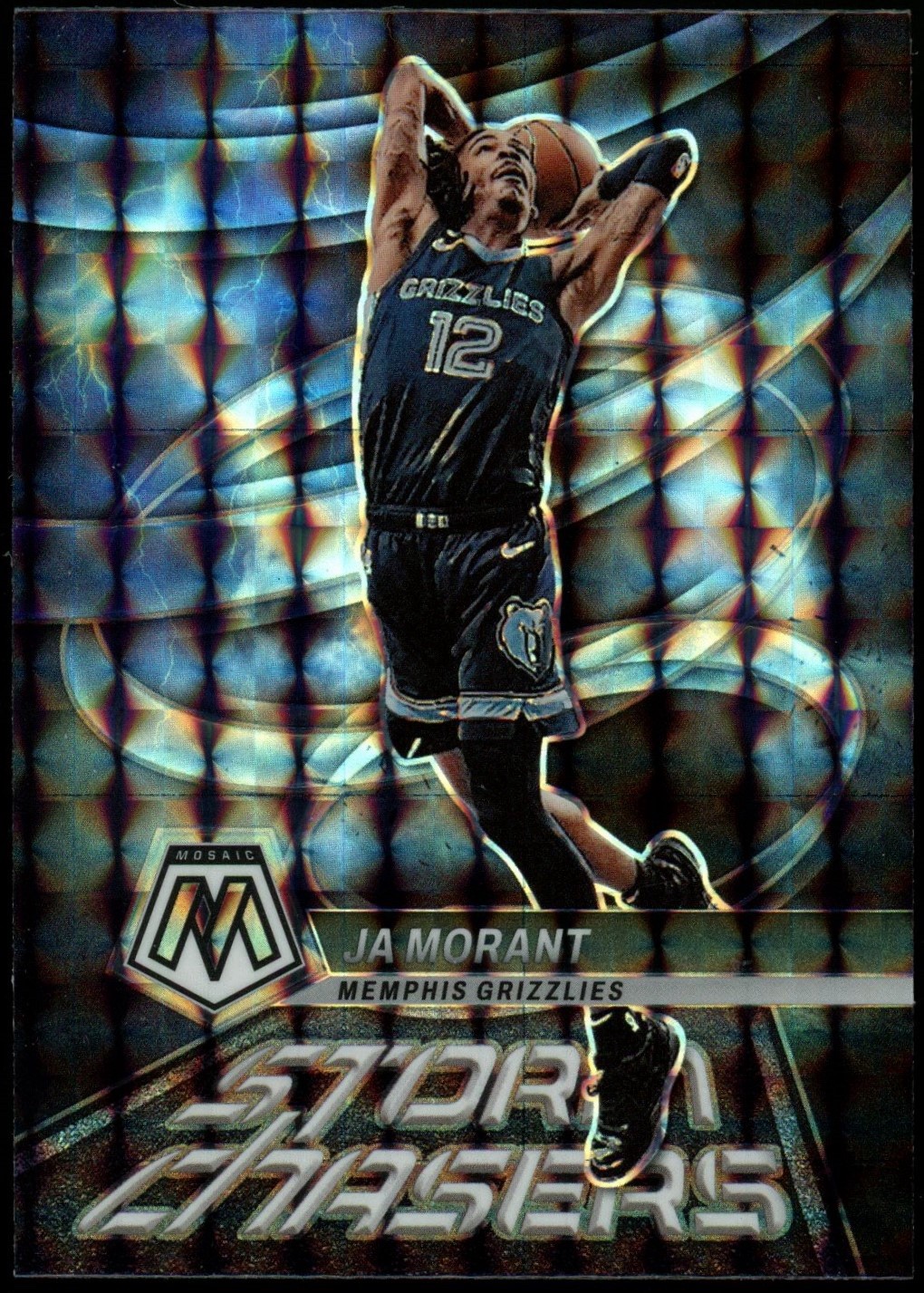 2022-23 MOSAIC JA MORANT STORM CHASERS PRIZM #4 SP CASE HIT GRIZZLIES MVP MINT
