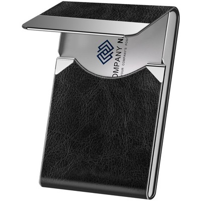 DMFLY Business Card Holder for Women or Men, Compact, Fission Black 
