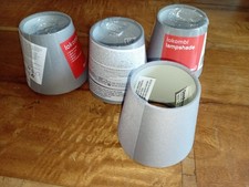 Four x Good Home Wall Desk Light Lamp Shades Lokombi Grey Fabric Shade 10cm