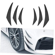 6Pcs Universal Front Bumper Lip Splitter Exterior Soft Rubber Fins Black