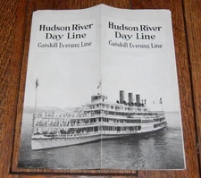 RARE 1917 HUDSON RIVER DAY LINE CATSKILL N.Y. STEAMSHIP TIMETABLE BROCHURE
