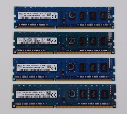 Lot of 38 Hynix 4GB PC3L-12800U 1600MHz DDR3L Desktop Memory HMT451U6BFR8A-PB - Picture 1 of 3