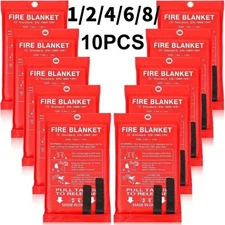 Large Fire Blanket Fireproof For Home Kitchen Office Caravan Emergency Safety US