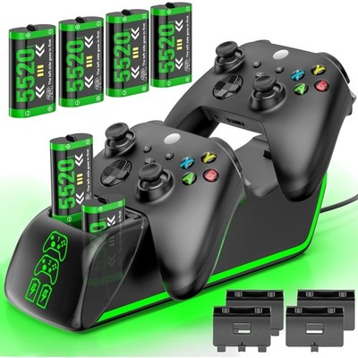 Xbox Controller Ladestation 4 Akkus RGB Anzeige Schnellladung Xbox Series X/S