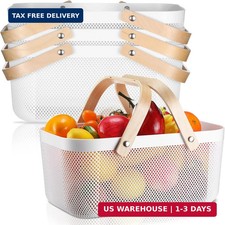 4 Pcs Plastic Mesh Garden Harvest Basket Stor...