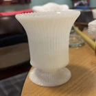 Vintage E.O.Brody Co. White Milk Glass Oval Footed Vase #M4000 USA