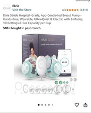 Elvie Stride Double Electric Breast Pump with Accessories and Box