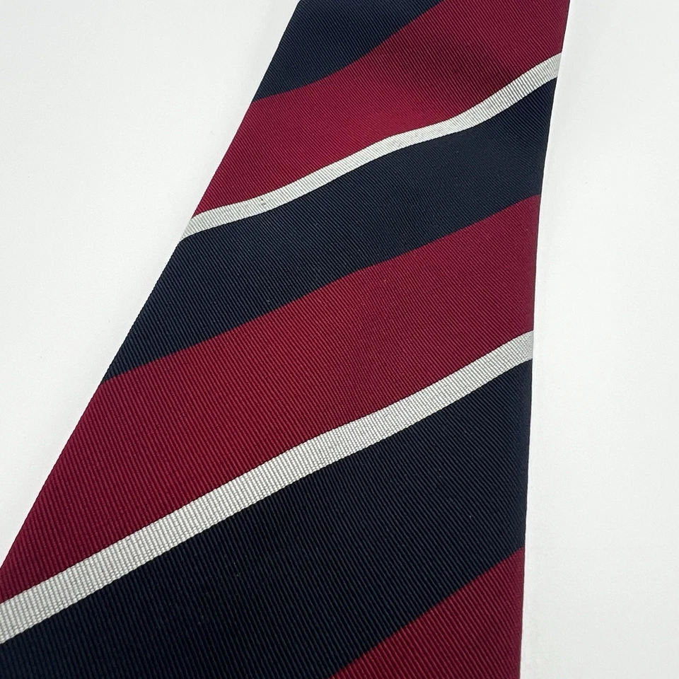 Atkinsons Royal Irish Poplin Tie Silk/Wool RAF Stripes 3 x56 Ireland - Image 3 of 4