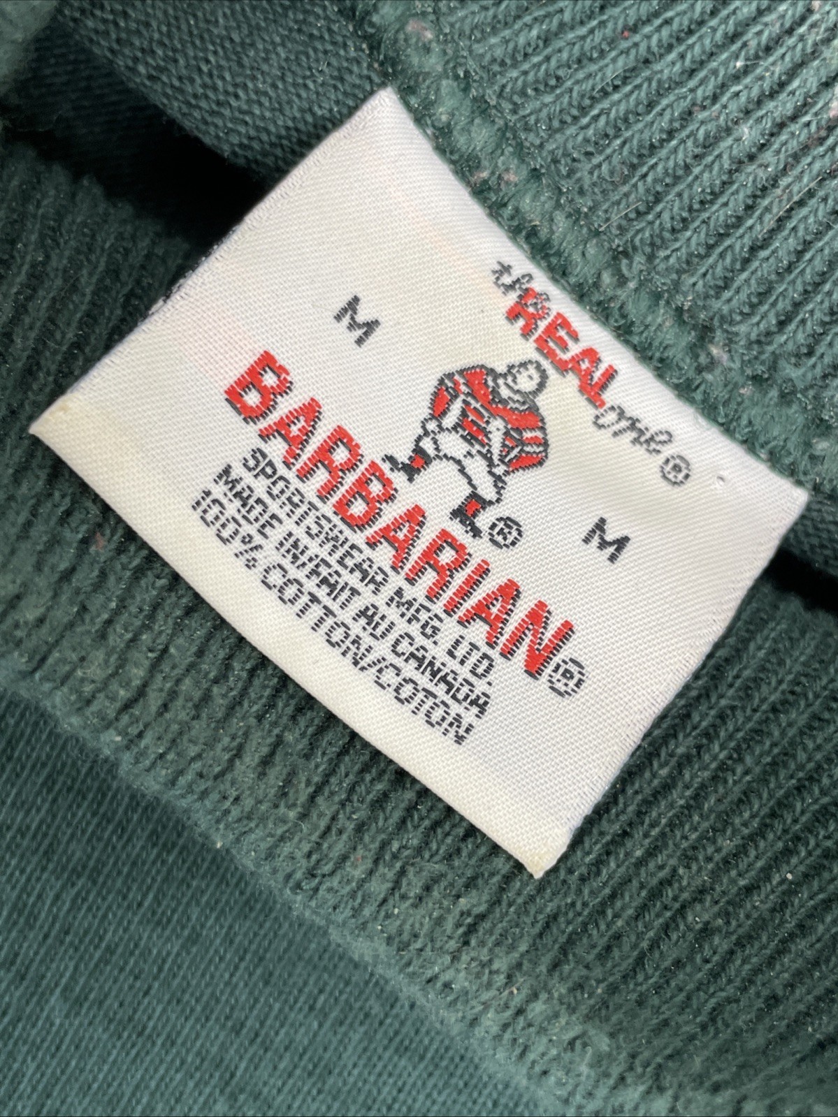 Barbarian Rugby Shirt McGill University Red/Green/Purple Striped Mock Neck Sz M