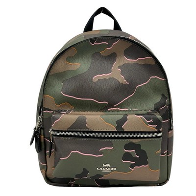 COACH Wild Camouflage Medium Charlie Backpack F31452 Khaki Dark 