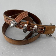 Nocona Belt Co Mens Brown Leather Western Ranger Belt Star Hardware 34 N2501844