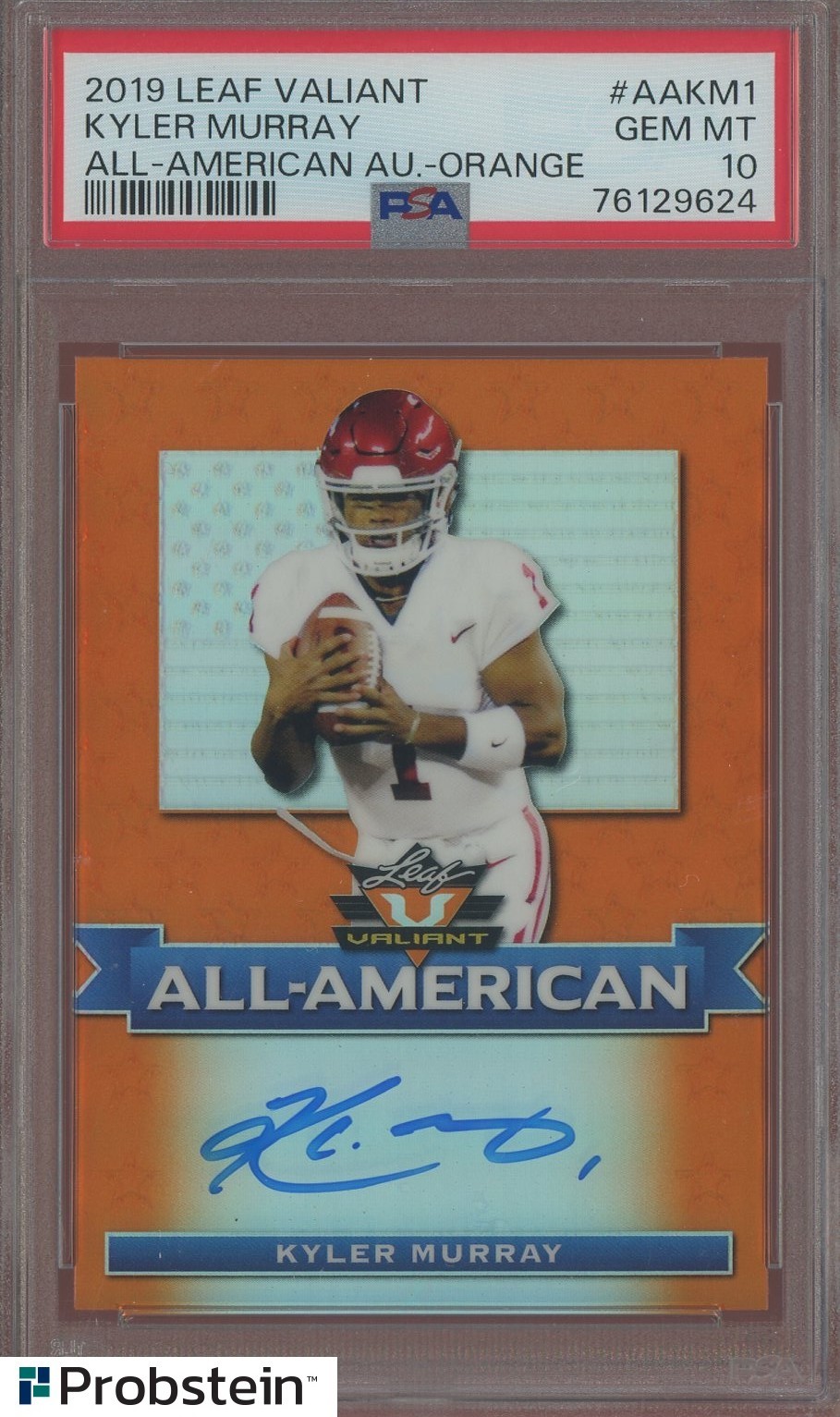 Kyler Murray Leaf Valiant All-American Autographs #AAKM1 Orange