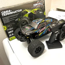 RIAARIO 1/10 Brushless RC Monster Truck 4WD, 2.4GHz, 50+ MPH, Carbon Fiber